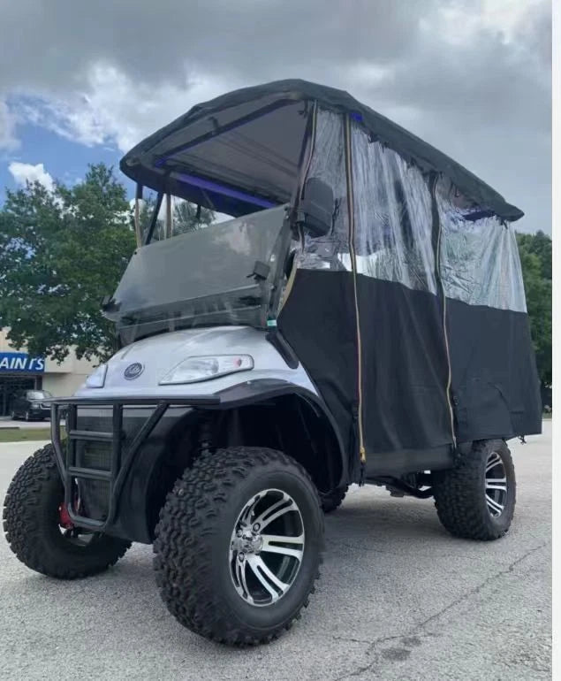 4-Passenger Golf Cart Rain Enclosure — Black | Fits ICON I40, I40L & Advanced EV Elite