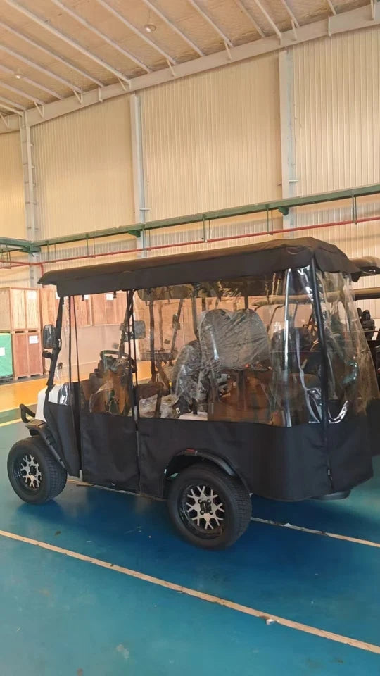 4-Passenger Golf Cart Rain Enclosure — Black | Fits ICON I40, I40L & Advanced EV Elite
