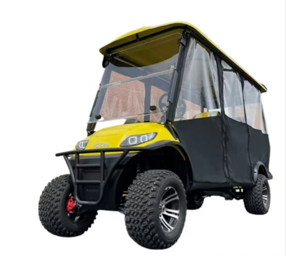 4-Passenger Golf Cart Rain Enclosure — Black | Fits ICON I40, I40L & Advanced EV Elite
